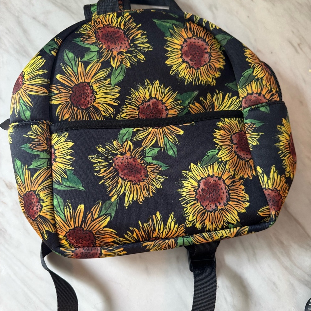 Sunflower Print Cooler Lunchbox Backpack Like-New